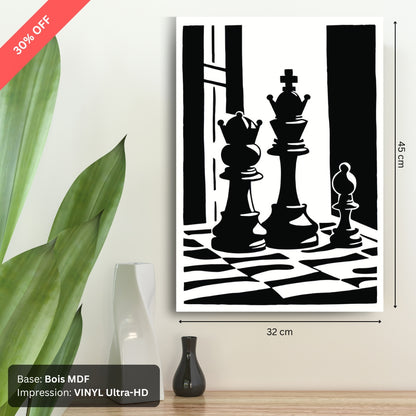 Tableau MDF - Chess B&W