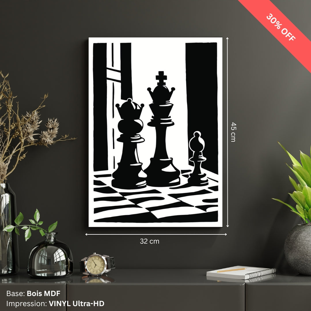 Tableau MDF - Chess B&W