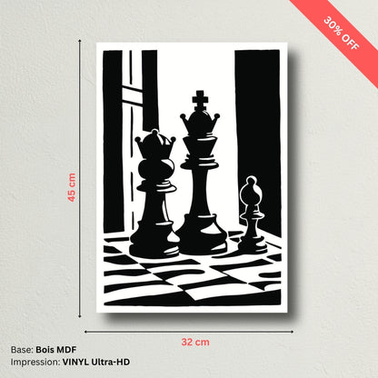Tableau MDF - Chess B&W